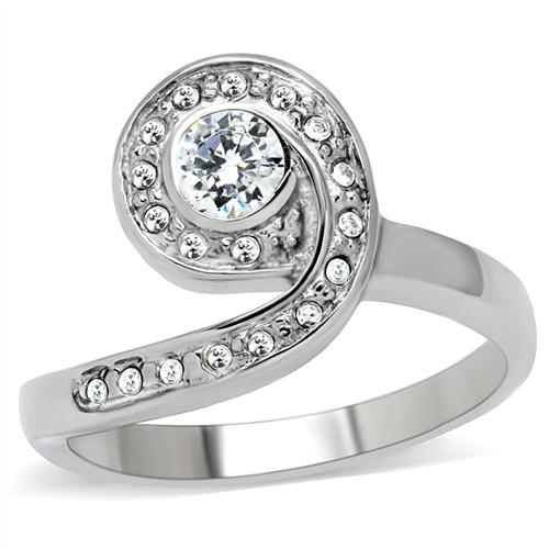 SEXY SWIRL CZ STAINLESS STEEL RING-5 sizes